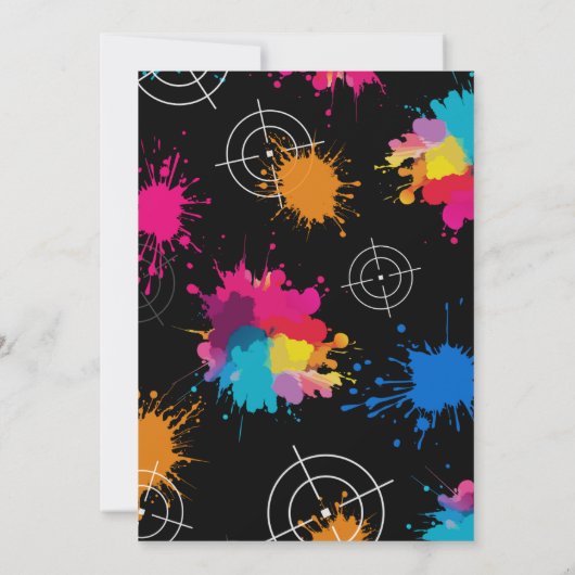 Neon Paintball Invite - Combat Glow Birthday Party Kaart (Achterkant)