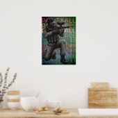 Neon Paintball Warrior  Poster (Keuken)
