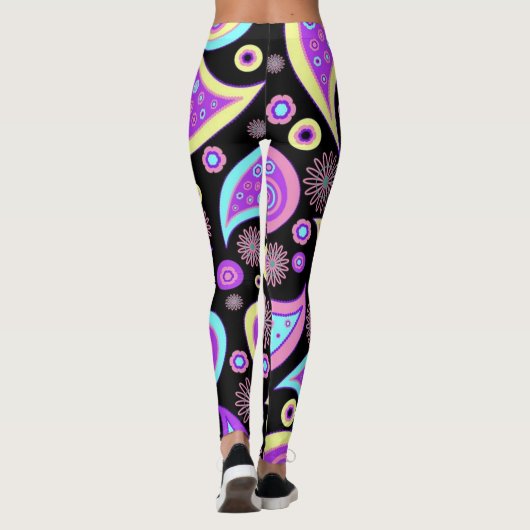 Neon Paisley Pattern Leggings (Achterkant)