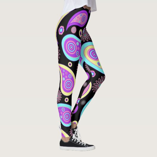 Neon Paisley Pattern Leggings (Rechts)