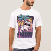 Neon Palm Lounge Cat T-shirt (Voorkant)