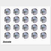 Neon palm magneet ronde sticker (Vel)