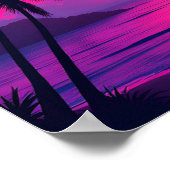 Neon Palm Sunset – Vaporwave Tropical Aesthetic Poster (Hoek)