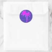 Neon Palm Tree Ronde Sticker (Tas)