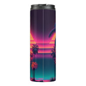 Neon Palm Trees Thermosbeker (Achterkant)