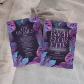 Neon Palm tropische vrijgezellenfeest Kaart