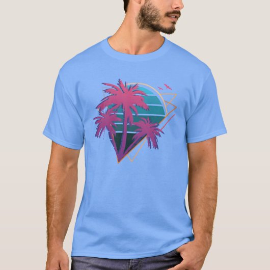 Neon Palmbomen vintage T-shirt (Voorkant)