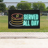 Neon Pancakes heeft de hele dag buitenshuis gedien Spandoek (Insitu)