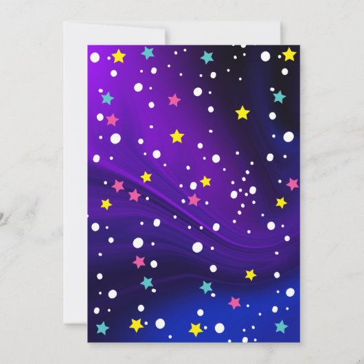 Neon pannenkoeken en pyjama verjaardagsfeestje uit kaart (Achterkant)