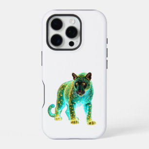 Neon Panter: Kosmische Gloed Wilde Kunst iPhone 16 Pro Hoesje