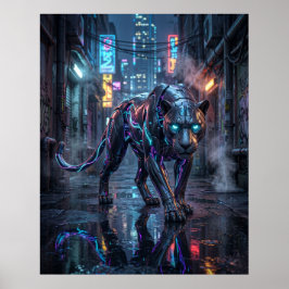 Neon Panter Middernacht Steeg Poster