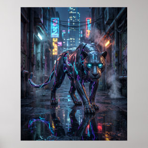 Neon Panter Middernacht Steeg Poster