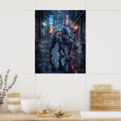 Neon Panter Middernacht Steeg Poster (Keuken)