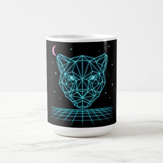 Neon Panter - Synthwave Donkere Elektriciteit Koffiemok (Center)