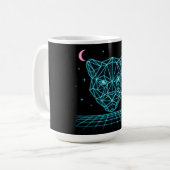 Neon Panter - Synthwave Donkere Elektriciteit Koffiemok (Voorkant links)