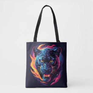 Neon Panter Waanzinnige Elektrische Jungle Gloed S Tote Bag