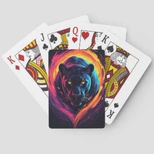 Neon Panter Woede 🐆⚡ Agressief Jungle Beest Pokerkaarten