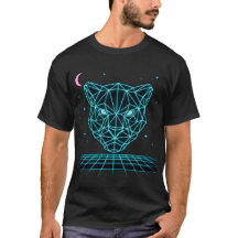 Neon Panther - Synthwave Donkere Elektrische T-shi