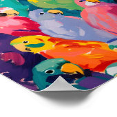 Neon Papegaaien 🦜 Poster (Hoek)