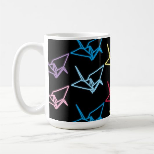 Neon Paper Cranes Koffiemok (Links)