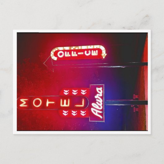 Neon Park RT 66 Motel Feestdagenkaart (Voorkant)