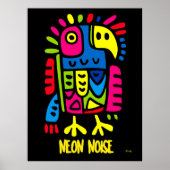 Neon Parrot Art – Kleurrijke Pop Tropische Vogel O Poster (Voorkant)