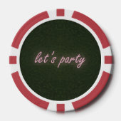 Neon partij gras achtergrond poker chips (Voorkant)