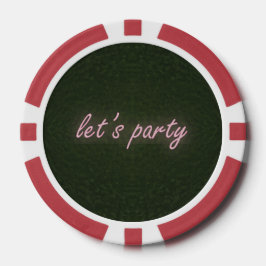Neon partij gras achtergrond poker chips