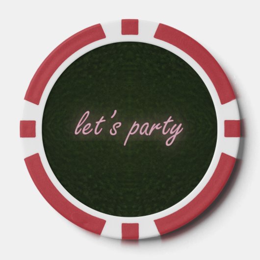 Neon partij gras achtergrond poker chips (Voorkant)