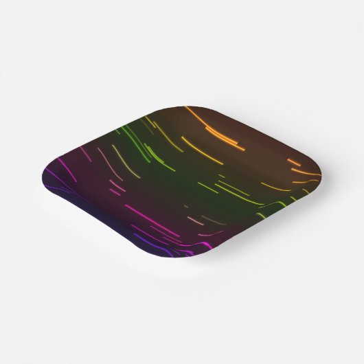 Neon Party-Borden | Neon Paper-Borden Papieren Bordje (Gebogen)