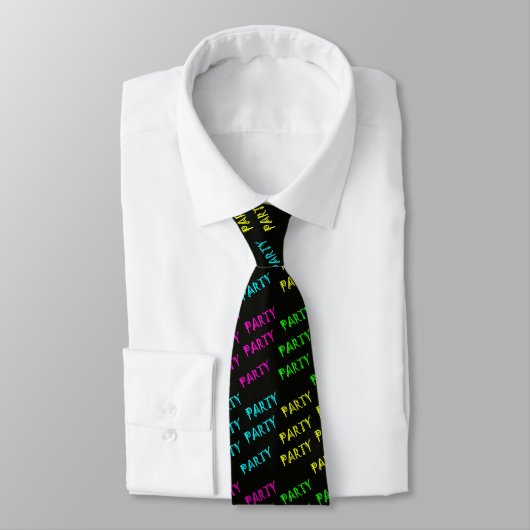 Neon Party Glow in Dark Print Necktie Stropdas (Gebonden)