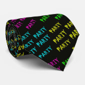 Neon Party Glow in Dark Print Necktie Stropdas (Opgerold)