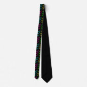 Neon Party Glow in Dark Print Necktie Stropdas (Achterkant)