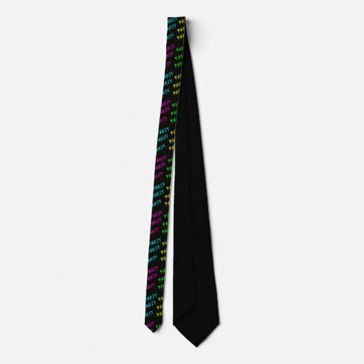 Neon Party Glow in Dark Print Necktie Stropdas (Achterkant)