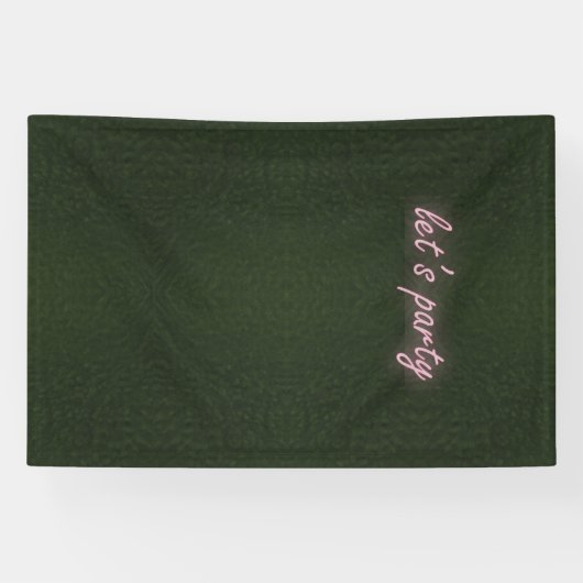 Neon Party Sign op gras achtergrond banner (Horizontaal)