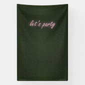 Neon Party Sign op gras achtergrond banner (Verticaal)