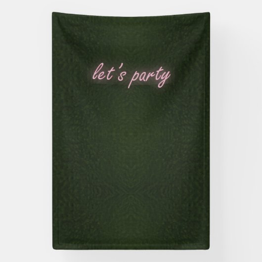 Neon Party Sign op gras achtergrond banner (Verticaal)