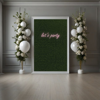Neon Party Sign op gras achtergrond banner