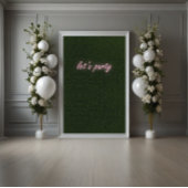 Neon Party Sign op gras achtergrond banner