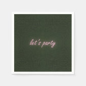 Neon Party Teken op Grass Achtergrond servet (Voorkant)