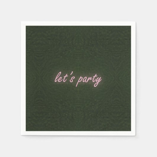 Neon Party Teken op Grass Achtergrond servet (Voorkant)