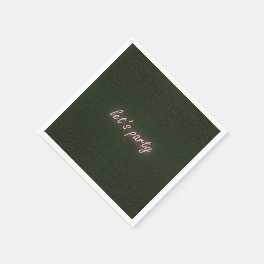 Neon Party Teken op Grass Achtergrond servet (Hoek)