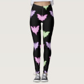 Neon Pastel Bat Seamless Pattern - Gothische Leggi Leggings (Voorkant)