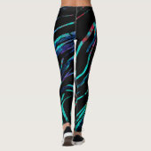 Neon Pastel Black Marmer Shimmer Rainbow Leggings (Achterkant)