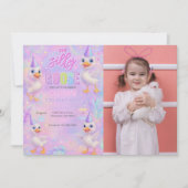 Neon Pastel Gekke Gans Verjaardagsfeest Foto Kaart (Voorkant)