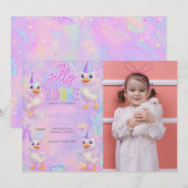 Neon Pastel Gekke Gans Verjaardagsfeest Foto Kaart (Voorkant / Achterkant)