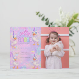 Neon Pastel Gekke Gans Verjaardagsfeest Foto Kaart