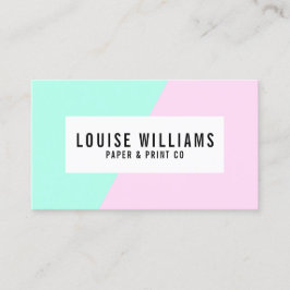 Neon pastel lila en munt visitekaartje