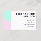 Neon pastel lila en munt visitekaartje (Achterkant)