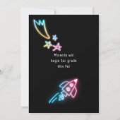 Neon Pastel Stars Galaxy Kinder Afstuderen Foto Aankondiging (Achterkant)